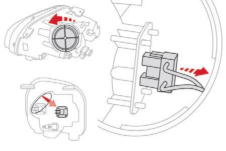 Citroen C3 Aircross: Światła Przednie - Wymiana Żarówki - W Razie Awarii - Citroen C3 Aircross - Instrukcja Obslugi